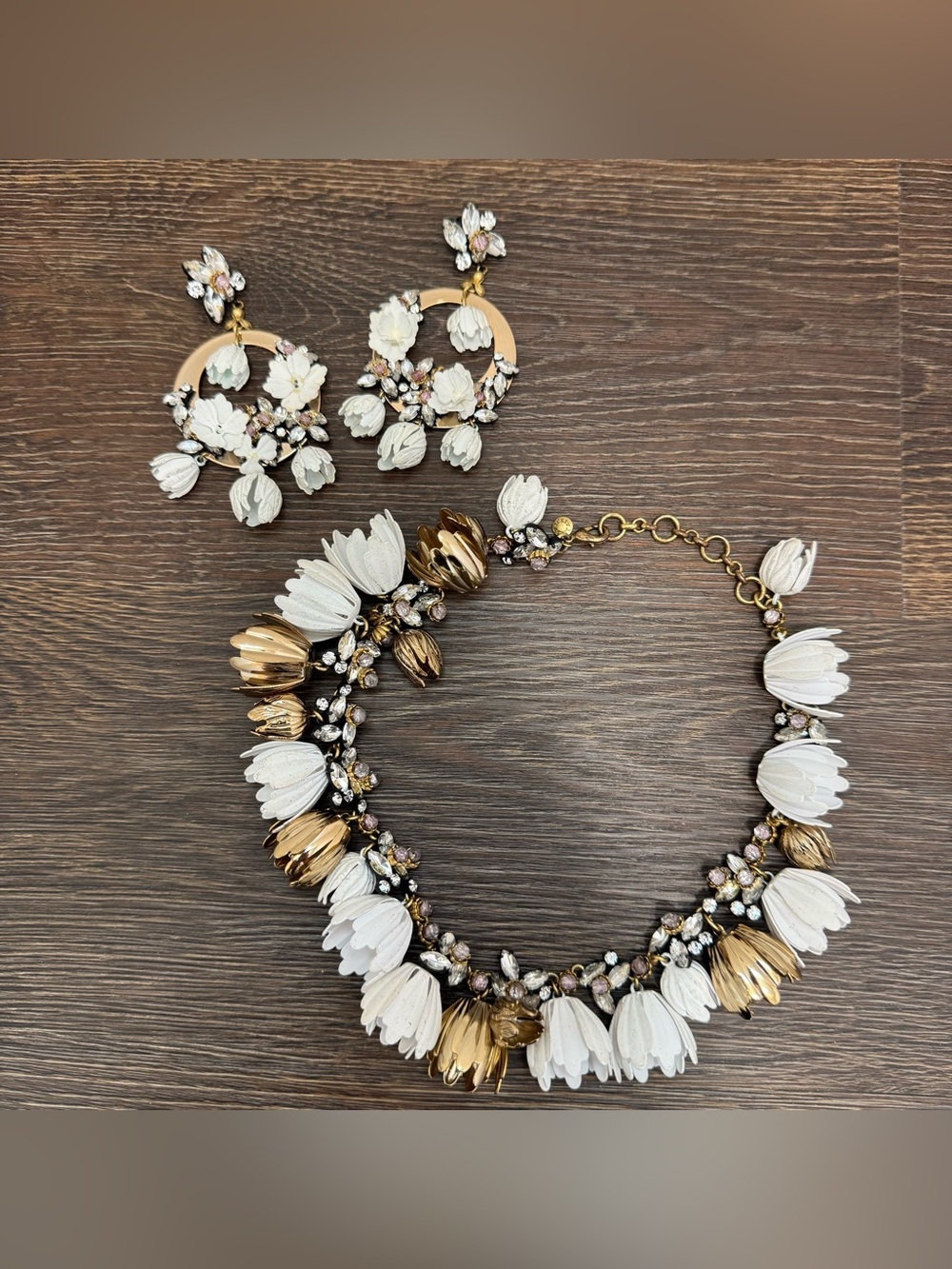 J. Crew Vintage Y2K Garden Party Necklace Earring Jewelry Statement Set